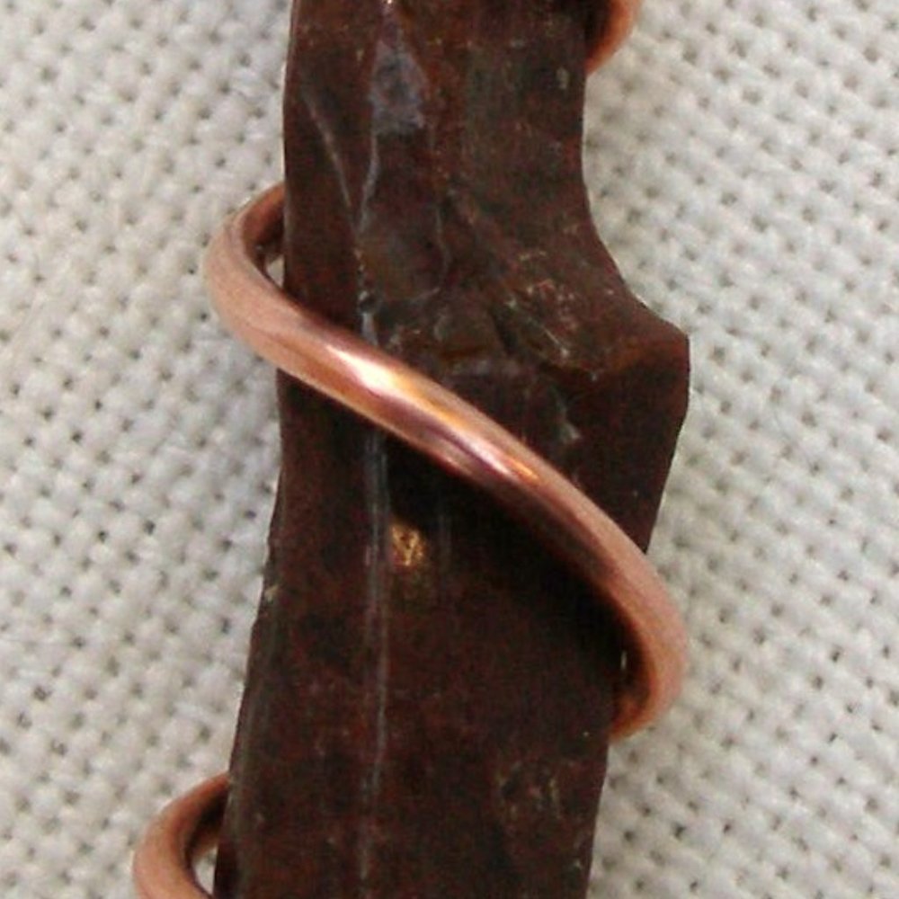 Mahogany Obsidian Needle Turquoise Copper Wire Wrap Adjustable Handcrafted Audi - Picture 6 of 12